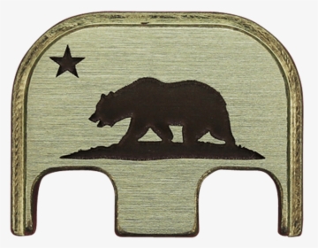 California Flag Brass Brushed Finish Back Plate - Outline Of California Bear, HD Png Download, Transparent PNG
