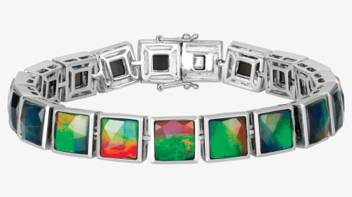 Shira Sterling Silver Square-cut Bracelet By Korite - Ammolite Bracelet, HD Png Download, Transparent PNG