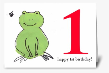 Frog Happy First Birthday Greeting Card - True Frog, HD Png Download, Transparent PNG