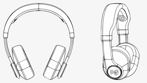 Line Drawing 10 - Headphone White Drawing Png, Transparent Png, Transparent PNG