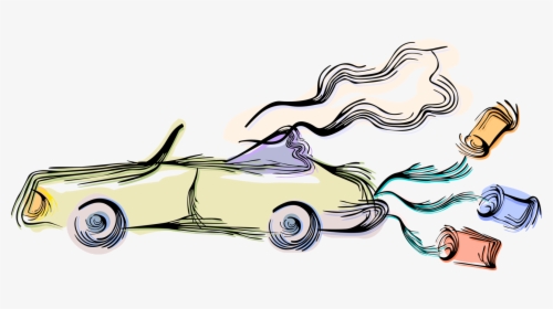 Vector Illustration Of Bride And Groom Wedding Car - Wedding Car Vector Png, Transparent Png, Transparent PNG