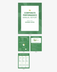 Green Modern Corporate Annual Report Template - Flyer, HD Png Download, Transparent PNG