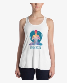 Load Image Into Gallery Viewer, Png Yoga Namaste V2 - Bella + Canvas Women's B8800 Flowy Racerback Tank, Transparent Png, Transparent PNG