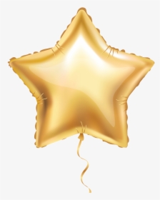 Image Of Golden Star Balloon - Free Golden Star Vector Balloon, HD Png Download, Transparent PNG