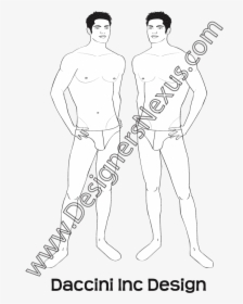 Male Fashion Sketch Template Png - Raglan Sleeve Flat Sketch, Transparent Png, Transparent PNG