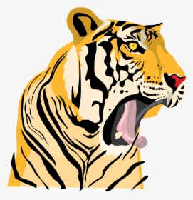 Drawing Tigers Roaring - Tiger Roaring Drawing Cartoon, HD Png Download, Transparent PNG