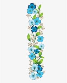 Flutes Clipart Bansi - Blue Flower Border Transparent, HD Png Download, Transparent PNG