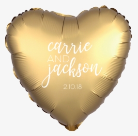 Satin Heart Balloon Gold, HD Png Download, Transparent PNG
