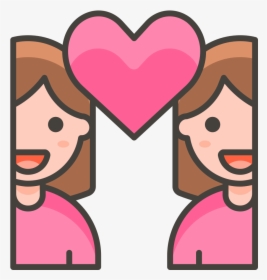 296 Couple With Heart Woman Woman - Emojis De Familia, HD Png Download, Transparent PNG