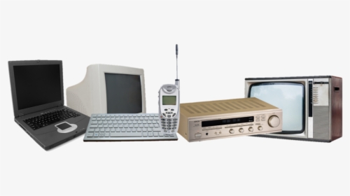 Old Laptop Computer Tv And Phone - Gadget, HD Png Download, Transparent PNG