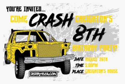 Crash Birthday Party Invitations - Off-road Vehicle, HD Png Download, Transparent PNG