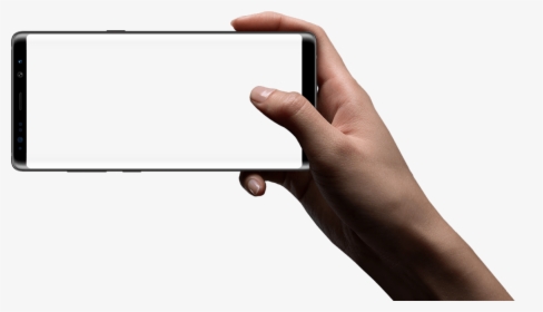 Hand Holding The Galaxy Note8 In Landscape Mode - Mobile In Hands Png, Transparent Png, Transparent PNG
