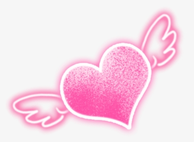 Transparent Heart With Wings Png - Neon Heart With Wings, Png Download, Transparent PNG