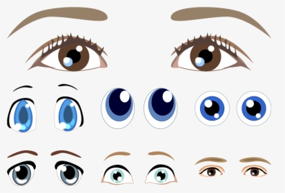 Eyebrow Clip Art - Cartoon Girl Eyes Vector, HD Png Download, Transparent PNG