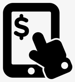 Hand Pointing To Dollar Sign On Tablet Device - Online Payment Icon Transparent Background, HD Png Download, Transparent PNG