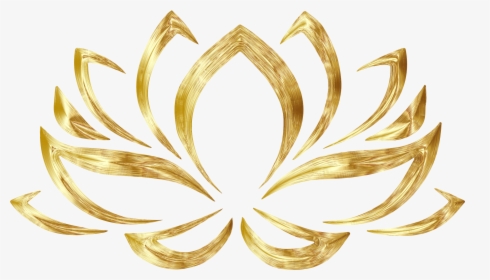 Gold Clipart Flower - Gold Lotus Flower Png, Transparent Png, Transparent PNG