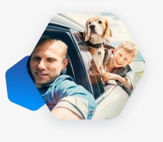 Man With Dog And Son, HD Png Download, Transparent PNG