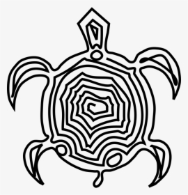 Sea Turtle Hawaiian Tortoise - Sea Shells Clip Art Black And White, HD Png Download, Transparent PNG