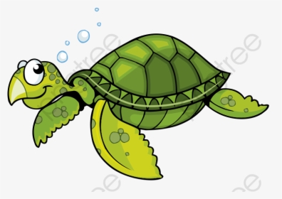 Transparent Tortoise Clipart Black And White - Cartoon Green Sea Turtle, HD Png Download, Transparent PNG