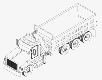 Truck - Vector Lorry Line Drawing, HD Png Download, Transparent PNG