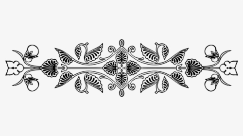 Decorative Divider - Black And White Flower Clipart Cross Church, HD Png Download, Transparent PNG