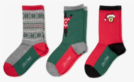 3-pack Kids Holiday Crew Socks - Sock, HD Png Download, Transparent PNG