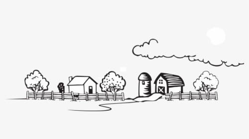 Drawing House Farmer - Farm Clipart Black And White, HD Png Download, Transparent PNG