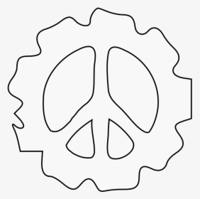 Peace Symbol Peace Sign Flower 86 Black White Line - Free French Forces, HD Png Download, Transparent PNG