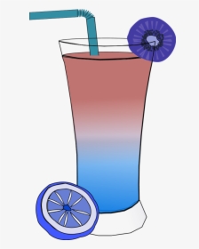 Fruit Cocktail Drink With Straw And Lemon Piece - Drink Clip Art, HD Png Download, Transparent PNG