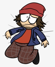 Fat Homeless Man With Art Block - Cartoon Homeless Man, HD Png Download, Transparent PNG
