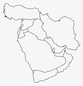 Line Art,line,angle - Blank Middle East Map, HD Png Download, Transparent PNG