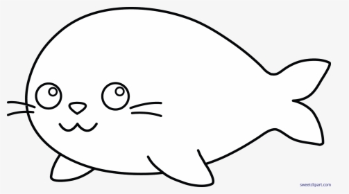 Seal Lineart Black And White - Baby Seal Clip Art, HD Png Download, Transparent PNG