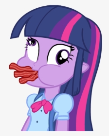 Tiarawhy, Bacon, Carnivore, Derp, Edit, Equestria Girls, - Twilight Sparkle Eating Bacon, HD Png Download, Transparent PNG