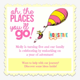Oh The Places You Ll Go Birthday Party Gift List The - Birthday Invitation With Gift List, HD Png Download, Transparent PNG