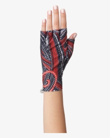 Black And Red Fingerless Sun Protection Gloves - Plaid, HD Png Download, Transparent PNG
