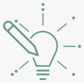 Light Bulb With Pencil Icon In Green Denoting Storytelling - Vector Graphics, HD Png Download, Transparent PNG