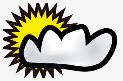 Sol, Nube, Clima, Dibujos Animados, Símbolos, Soleado - Sunny And Cloudy Gif, HD Png Download, Transparent PNG