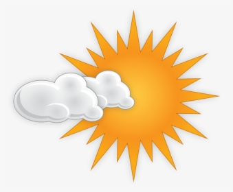 Cloudy Sunset Clipground Free Graphic Slightly Clouds - Clip Art Picture Of A Sun, HD Png Download, Transparent PNG