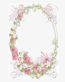 Pink Flower Oval Frame Png, Transparent Png, Transparent PNG