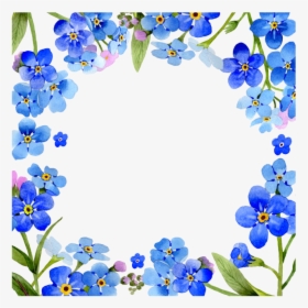 Transparent Rustic Flower Clipart - Marco De Flores Azules Png, Png Download, Transparent PNG