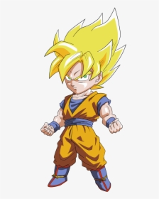 Goku Clipart Dibujos - Super Saiyan Chibi Goku Drawing, HD Png Download, Transparent PNG