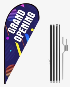 8ft Grand Opening Stock Teardrop Flag With Ground Stake - Skateboarding, HD Png Download, Transparent PNG