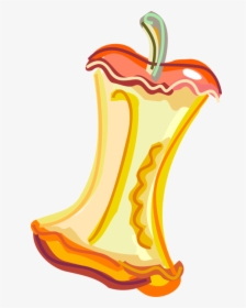 Vector Illustration Of Eaten Fruit Apple Core, HD Png Download, Transparent PNG