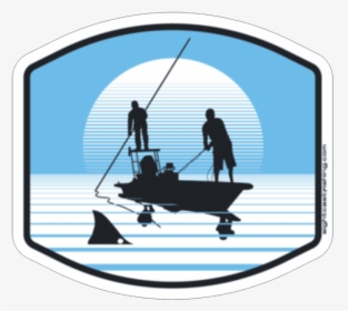 Sight Cast Redfish Poling Skiff Fly Fishing Sticker - Fisherman, HD Png Download, Transparent PNG