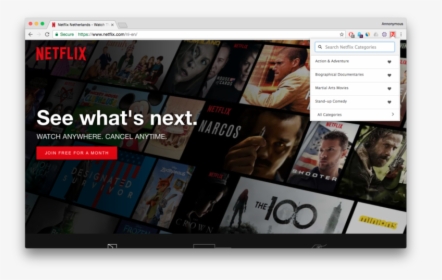 Transparent Netflix App Logo Png - Netflix Chrome, Png Download, Transparent PNG