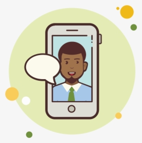 Man With Green Tie Messaging Icon - Man Picture In The Phone Clipart, HD Png Download, Transparent PNG