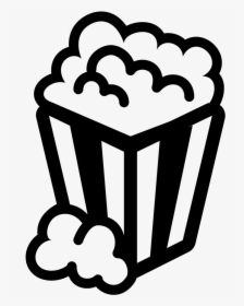 Popcorn Icon Png , Png Download - Popcorn Black And White, Transparent Png, Transparent PNG