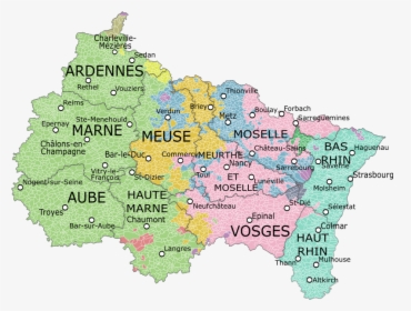 Map Of Grand Est Region - Map Of Grand Est France, HD Png Download, Transparent PNG