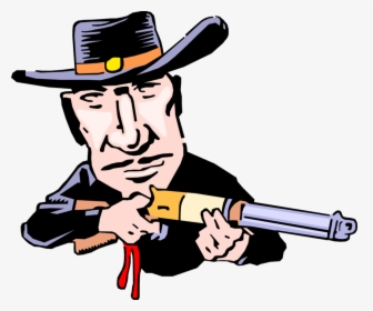 Vector Illustration Of Old West Gunslinger With Shotgun - Shotgun Wedding, HD Png Download, Transparent PNG