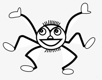 Spider Outline Clipart - Spider In Black And White, HD Png Download, Transparent PNG